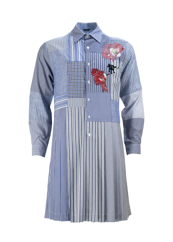 Poppy Navy Patchwork Cotton Dressshirt F