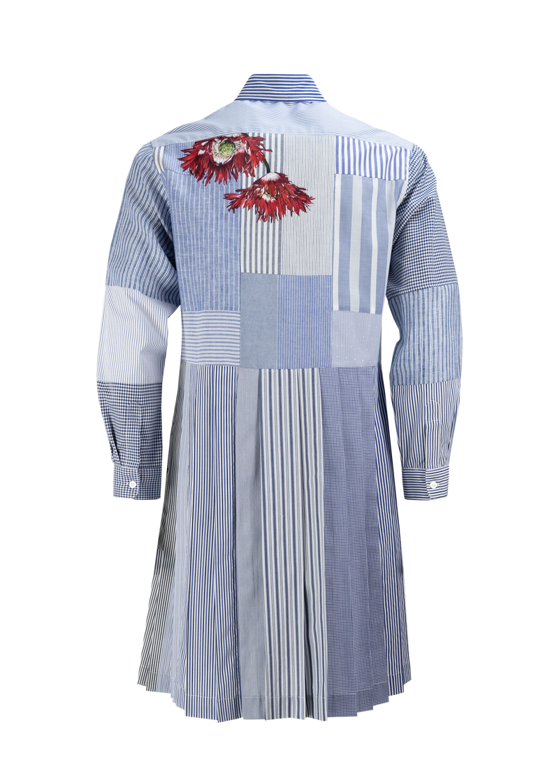 Poppy Navy Patchwork Cotton Dressshirt F