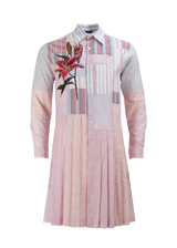 Pansies Pink Patchwork Cotton Dressshirt