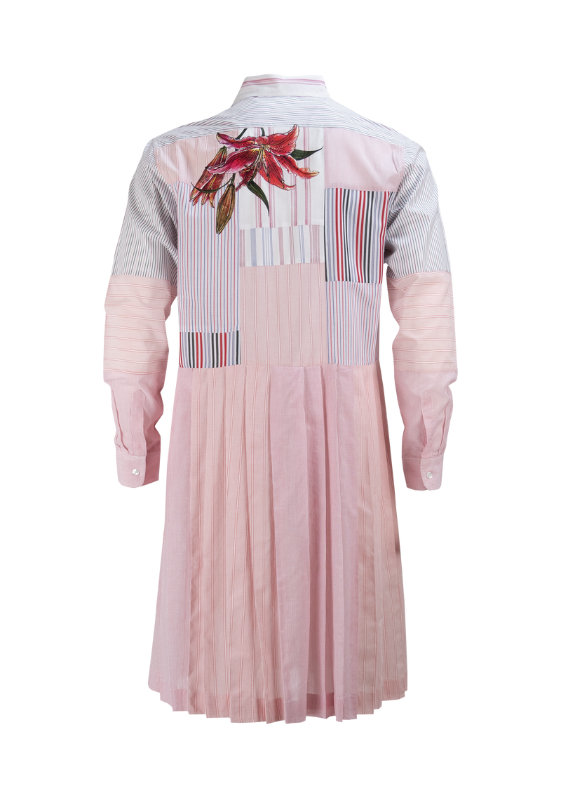 Lilies Pink Patchwork Cotton Dressshirt
