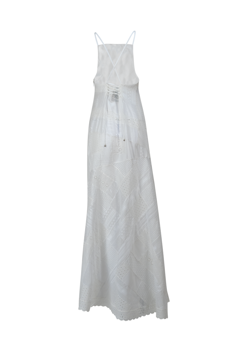 White Patchwork Dress