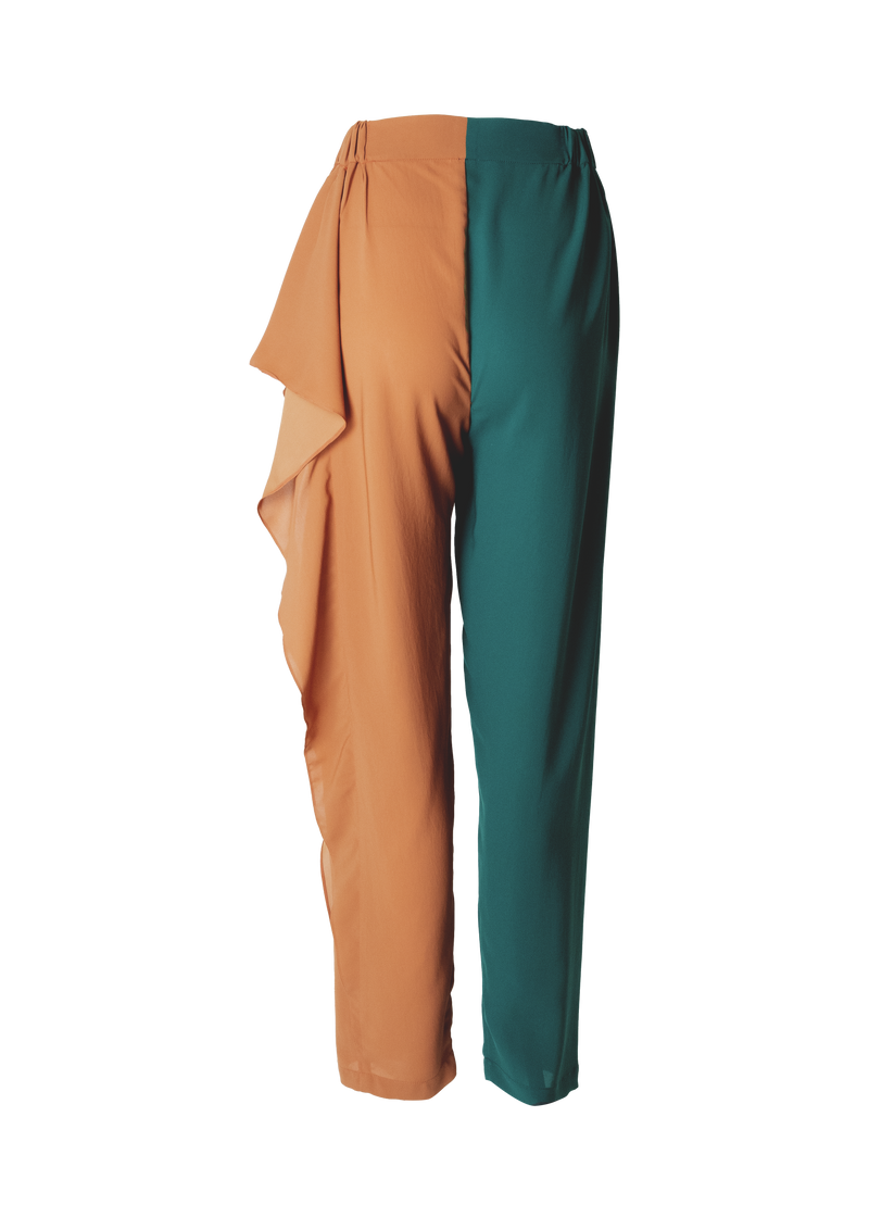 Side Ruffle Pants Two Tone Side Ruffle Pants – theatrebangkok