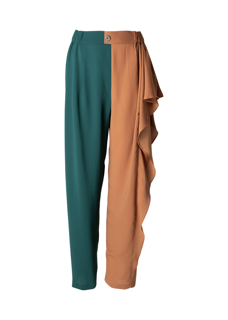 Side Ruffle Pants Two Tone Side Ruffle Pants – theatrebangkok