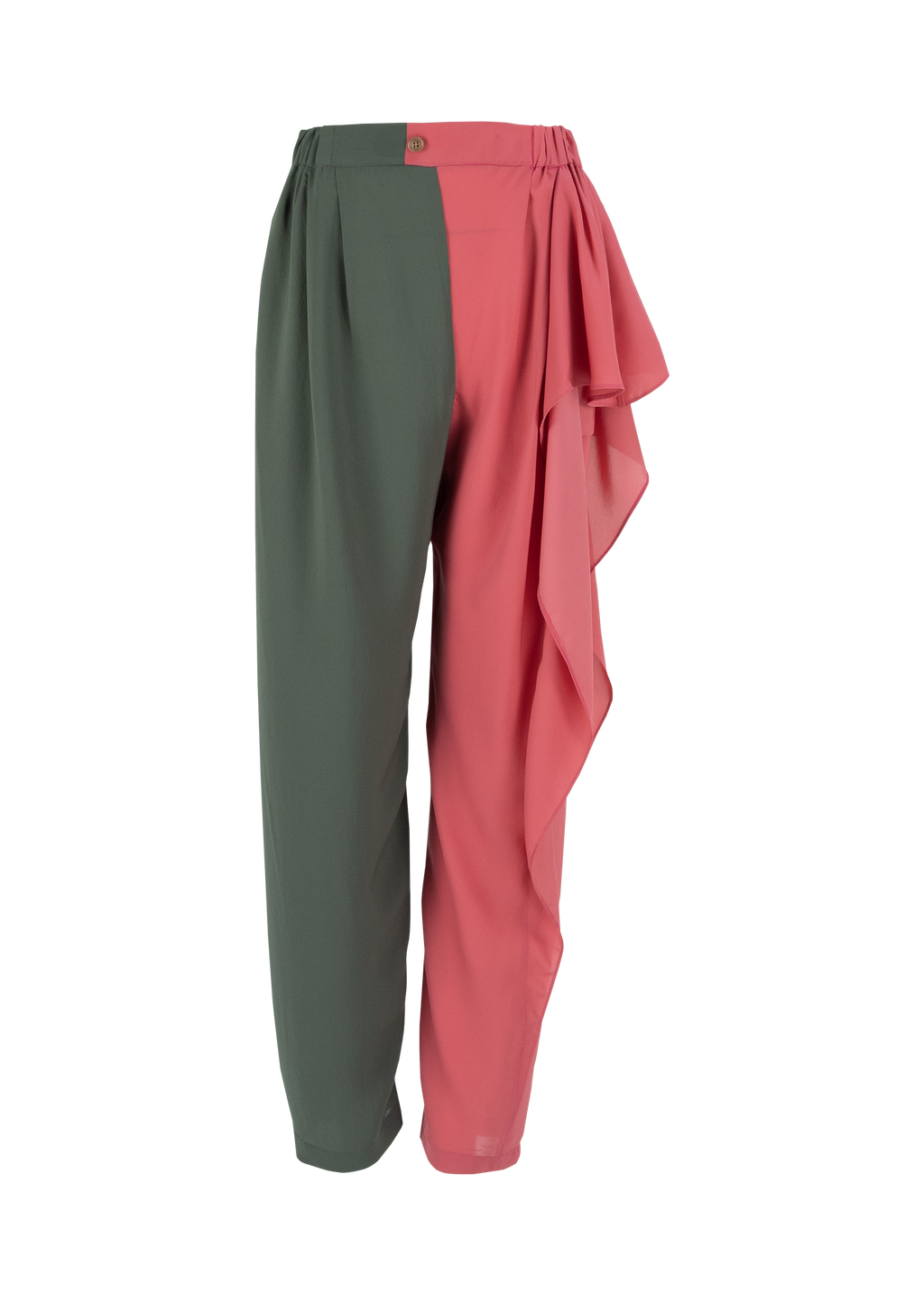 Side Ruffle Pants Two Tone Side Ruffle Pants – theatrebangkok